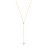 26" Cross Adjustable Rosary Necklace Real 14K Yellow Gold