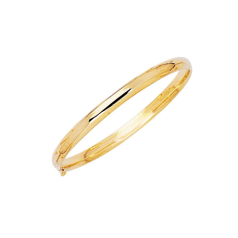 Solid Gold Polished Bangle Bracelet in 14K Gold - Yellow Gold