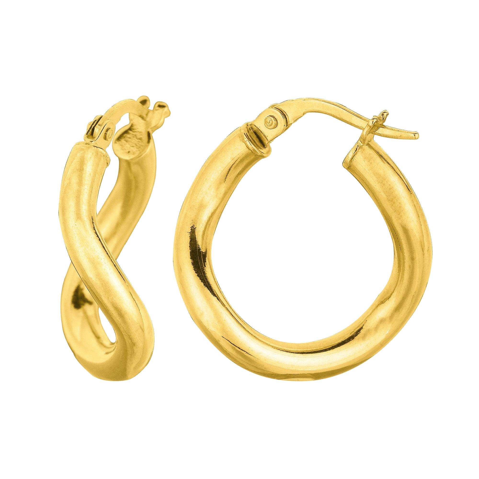 True Gold 14K Hoop Earrings, Yellow