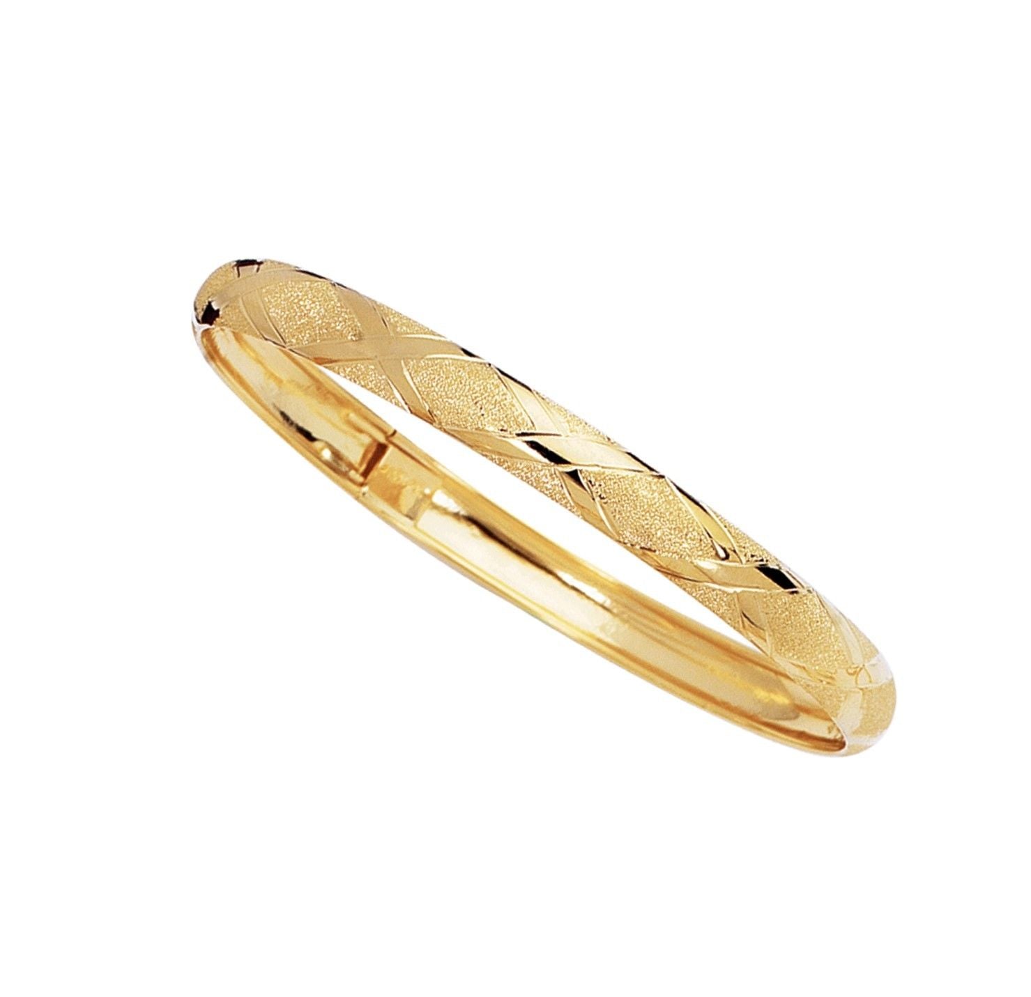 Buy Italian 10K Yellow Gold Bangle Bracelet (7.0 In) 7.70 Grams at ShopLC.