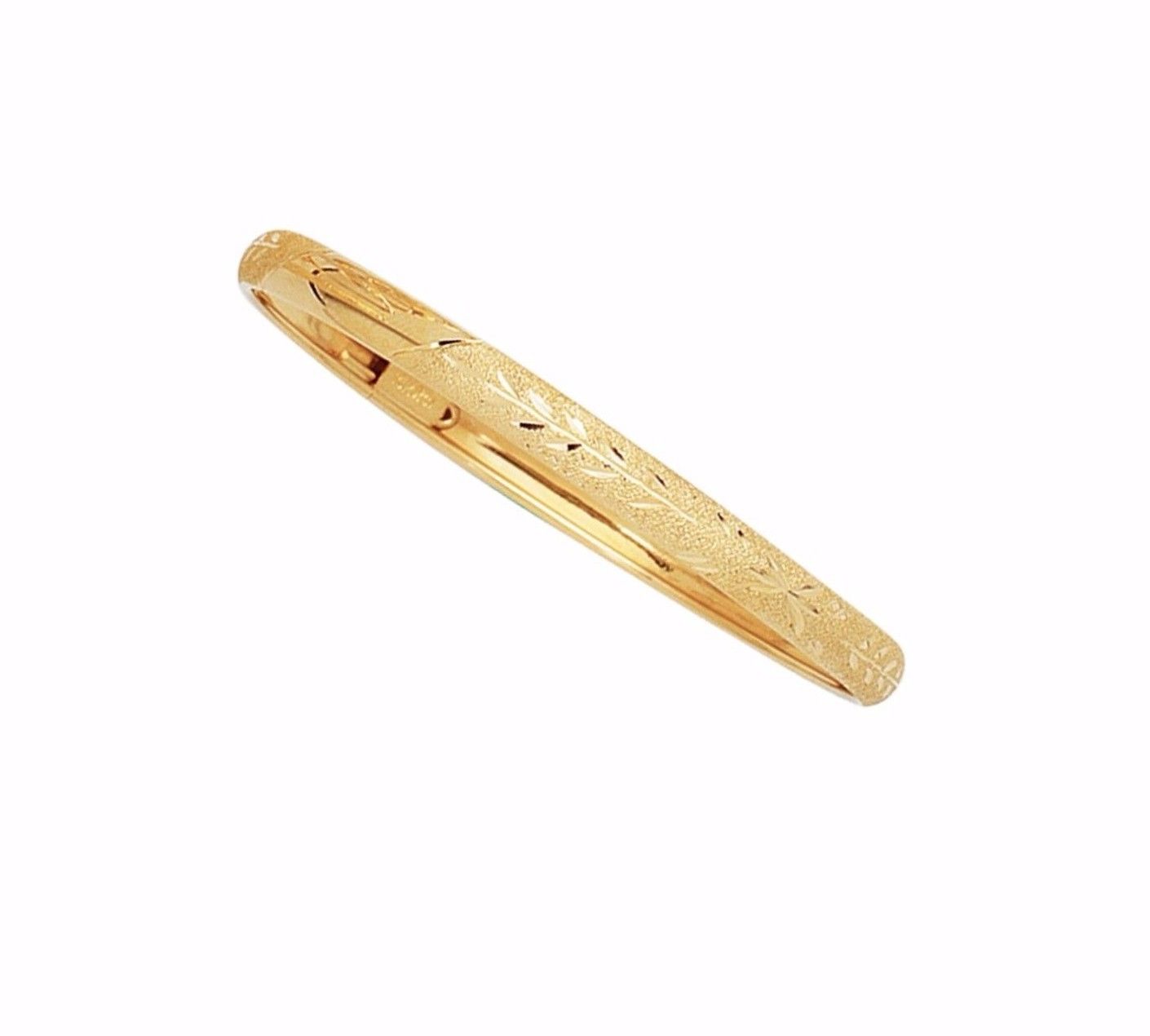 Solid 10k Diamond Cut Gold Bracelet 8”Bangle | Diamond cuts, Bangles, Gold  bracelet